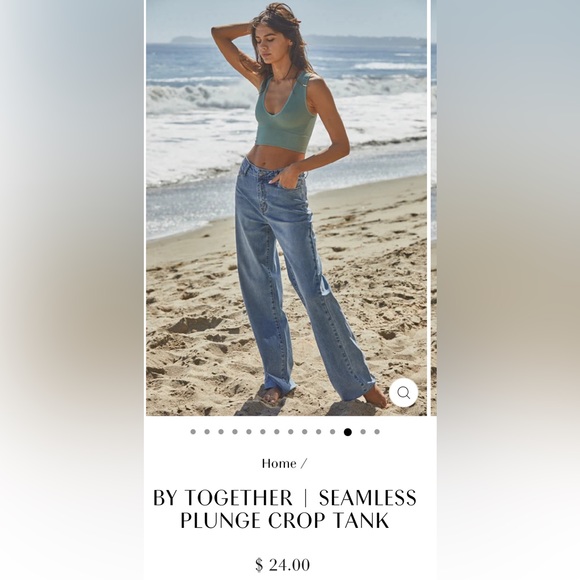 By Together Lime Seamless Plunge Crop Tank - Picture 2 of 8